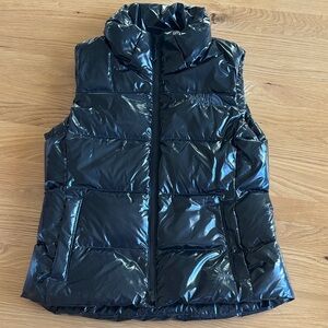 Women’s The North Face 550 Down Nupste Shiny Gloss Black Puffer Vest Small Rare